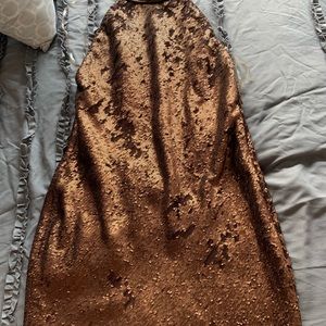 Bronze backless dress from House of CB!